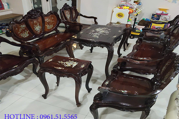 bo o bàn ghế luis xưa gỗ cẩm lai
